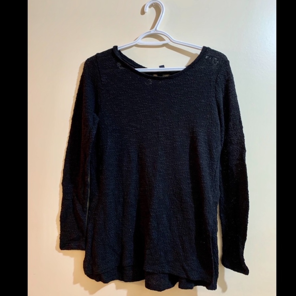 American Eagle Black Long Sleeve with Crochet Back